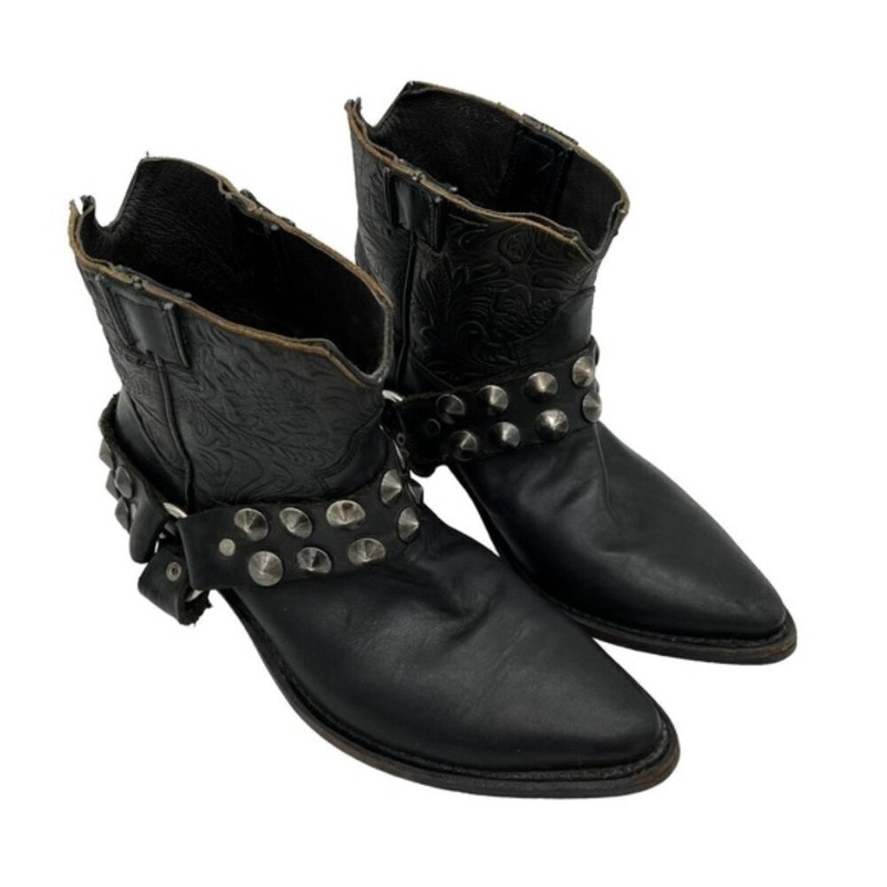 Golden Goose Studded Ankle Boots with Harness Strap Women Size 36 US 6